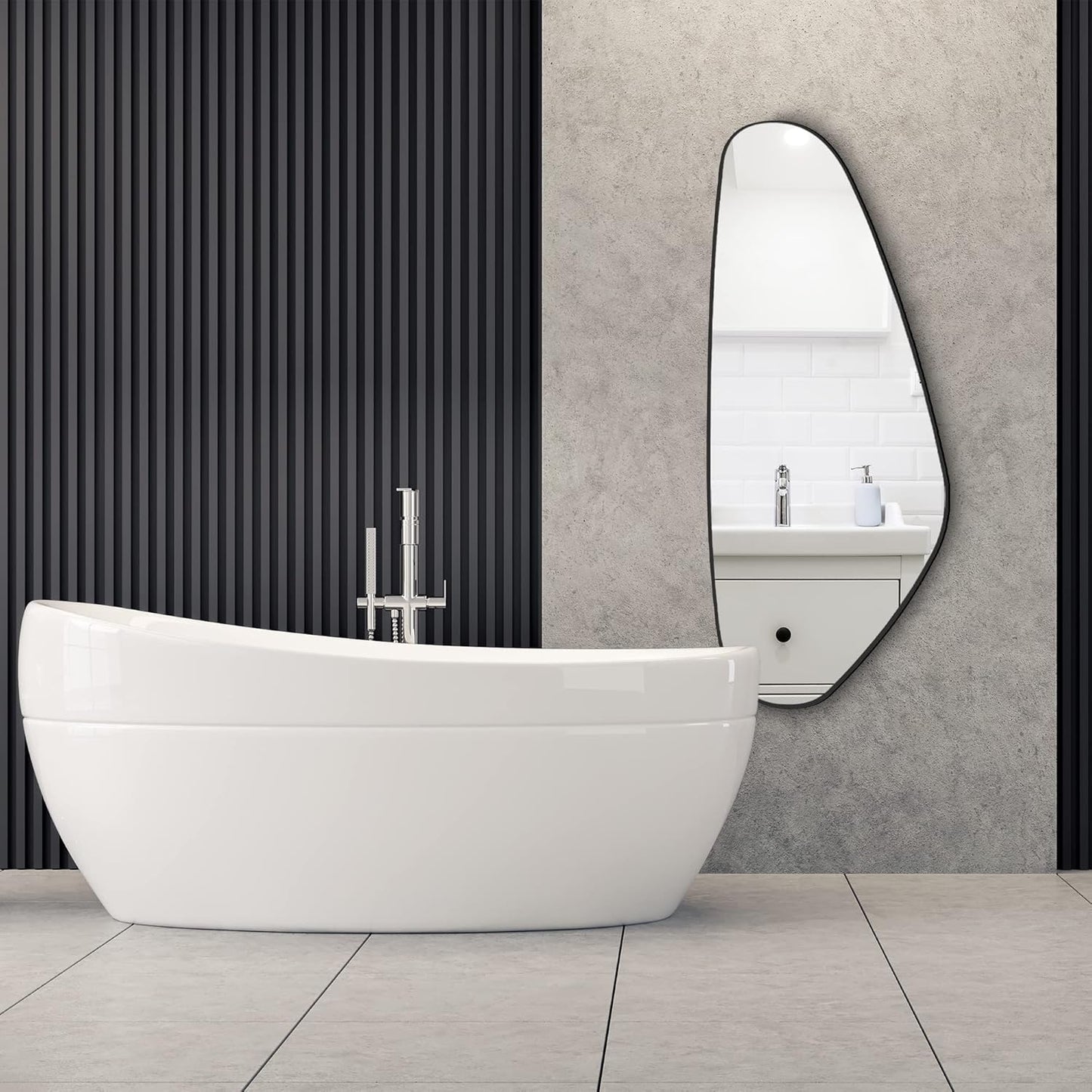 asymmetrical mirror